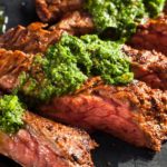 Homemade Cooked Skirt Steak with Chimichurri