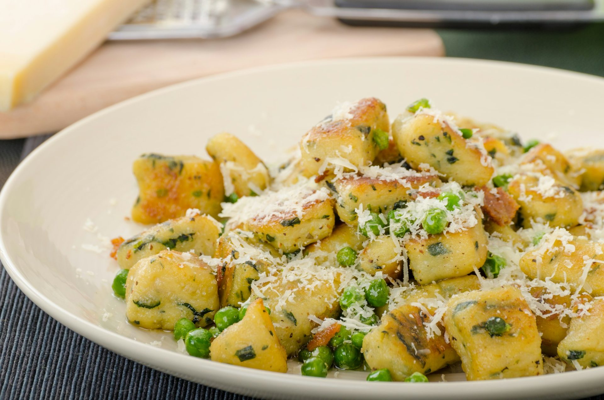 Homemade Gnocchi with Peas and Parmesan